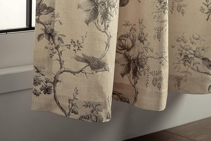 Maison d' Hermine Curtains for Living Room 100% Cotton 124 inch Length Two Panels Light Filtering Curtains for Bedroom Windows with Rod and Loop Pockets Drapes (Turin, 50" W x 124" L)