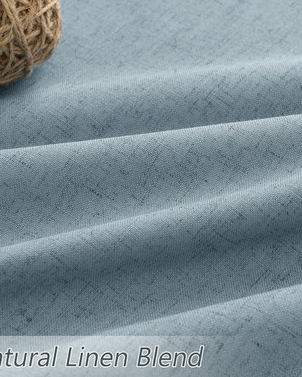 Guken Blue Linen Blackout Curtains 94 Inch Length 2 Panels Set for Living Room Bedroom Back Tab Thermal Insulated 100% Black Out Linen Drapes Room Darkening Window Curtains 94 Inches Long Dusty Blue