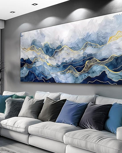 FUHAIHUA Abstract Ink Paintings Canvas Decor For Bedroom Wall Art For Living Room Office Decorations Minimalism Pictures Canvas Prints Artwork Ready to Hang Modern Home Decor 20"X40"