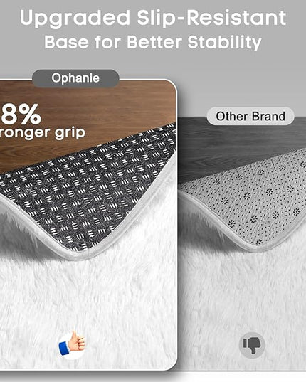 Ophanie White Rugs for Bedroom Fluffy, 4x6 Nursery Soft Fuzzy Shag Plush Shaggy Bedside Area Rug, Living Room Carpet for Girls Kids Baby Teen Dorm Home Decor Aesthetic