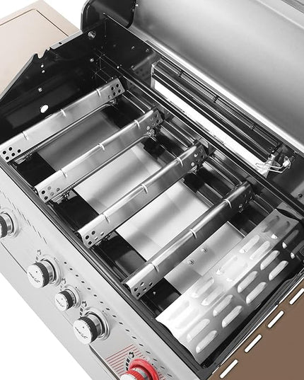 Royal Gourmet GA5403C 5-Burner Propane Gas Grill with Side Burner & Warming Rack, Outdoor BBQ Grill with 74,000 BTUs Output & 738 Sq. in. Cooking Area for Outdoor Barbecue, Coffee