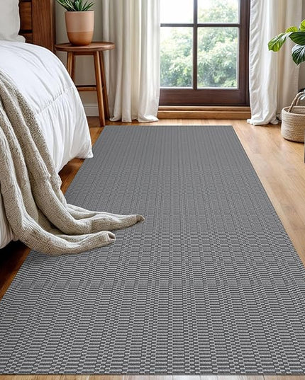 KOZYFLY Washable Runner Rug 3x8 ft Hallway Kitchen Runner Rugs with Rubber Backing Bobo Non Slip Entryway Runner Indoor, Carpet Runners for Hall Entryway Bedroom, Grey/Charcoal Grey