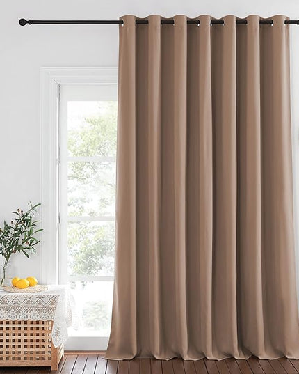 NICETOWN Cappuccino Blackout Curtains for Bedroom/Living Room 132 Inch Length - Thermal Insulated Room Darkening Grommet Top Window Curtains (100 by 132 - Inch, 1 Panel)