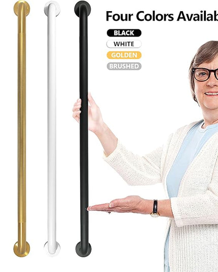 Shower Grab Bar, 2 Pack 39.4 Inch Black Bathroom Grab Bar, 1.25" Diameter 304 Stainless Steel Anti-Slip Grab Bars for Bathtubs and Showers, Handicap Shower Grab Bar for Seniors Elderly