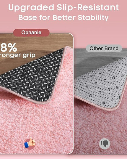 Ophanie Pink Area Rugs for Bedroom Girls, 5x8 Kids Fluffy Fuzzy Furry Shag Carpet, Plush Soft Cute Baby Shaggy Bedside Indoor Floor Rug for Teen Dorm Home Decor Aesthetic, Nursery
