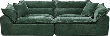 Hobestluk 104" Sectional Sofa Couches 3 Seater Modular Sofa, Boneless Couch, Cloud Couch with Removable Cushion, Modular Sectional Couches for Living Room(Green)