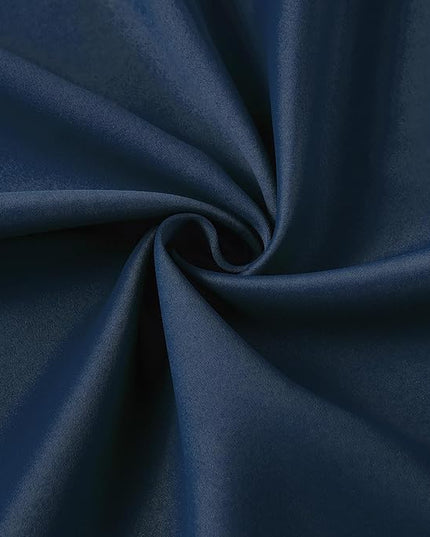 KEQIAOSUOCAI Pinch Pleated Blackout Curtains 2 Panels Set, Black Out with Hooks Thermal Insulated Room Darkening Privacy Window Curtain Panels for Bedroom(Navy Blue, 40 Wide x 45 Long)