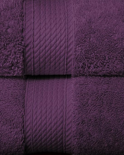 Superior Egyptian Cotton Pile 10 Piece Towel Set, Includes 2 Bath, 4 Hand, 4 Face Towels/Washcloths, Ultra Soft Luxury Towels, Thick Plush Essentials, Guest Bath, Spa, Hotel Bathroom, Plum