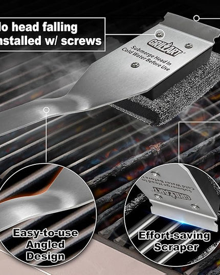 GRILLART Grill Brush Bristle Free Replacement Head - 2PCS