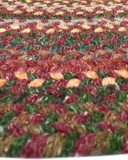 Capel American Heritage Red 2' 0" X 6' 0" Runner Oval Braided Rug
