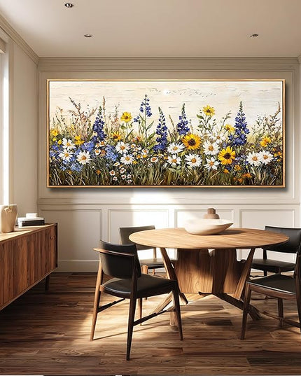 ERQINHUA Farmhouse Wall Decoration For Living Room Large Canvas Wall Art For Bedroom Office Mural Boho Flowers Watercolour Restaurant Wall Pictures Printing Artwork Home Decor 32x72 In Wood Framed