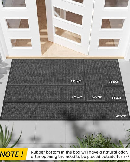 Durable Front Door Mat, 72" x 48" Heavy Duty Indoor Outdoor Doormat for Entryway, Non-Slip Rubber Backing, Stain and Fade Resistant Commercial Floor Mat for Home Office Entry