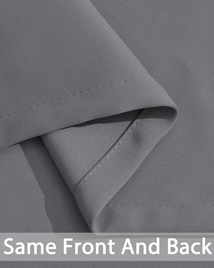 Yakamok Blackout Curtains Room Darkening Thermal Insulated Window Panels,Solid Grommet Top Drapes for Bedroom/Living Room(62Wx96L, Grey, 2 Panels)