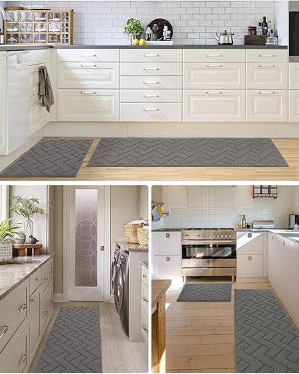 hicorfe Indoor Doormat,Front Back Door Mat Rubber Backing Non Slip Door Mats 20"x59" Absorbent Resist Dirt Entrance Doormat Inside Floor Mats Entryway Washable Low-Profile for Patio,Garden（Grey）