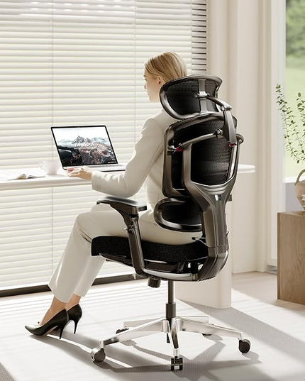 FLEXISPOT ErgoX-PRO Ergonomic Office Chair with Footrest Black – 5D Lumbar, 7D Armrests, 4D Headrest, 551LB Capacity, Cloudtech Cushion – Office, Gaming, Bedroom