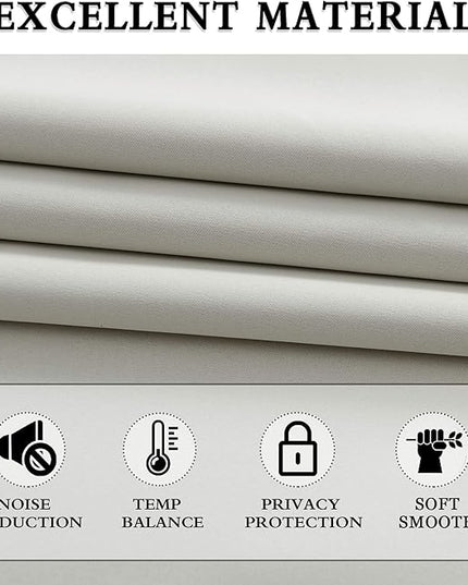 DONREN Light Gray Blackout Curtains - All Season Thermal Insulated Rod Pocket Room Darkening Curtains for Bedroom (2 Panels,42 x 63 Inch)