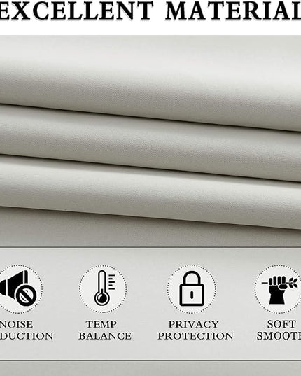 DONREN Light Gray Blackout Curtains - All Season Thermal Insulated Rod Pocket Room Darkening Curtains for Bedroom (2 Panels,42 W x 84 L)