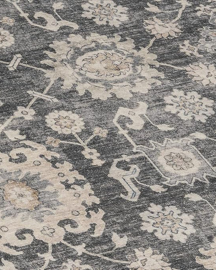 ReaLife Rugs Machine Washable Area Rug Runner - Living Room Bedroom Bathroom Kitchen Entryway - Padded Low Pile Stain Resistant Premium - Boho Farmhouse Vintage - Bryn - Gray Beige Ivory 3' x 5'