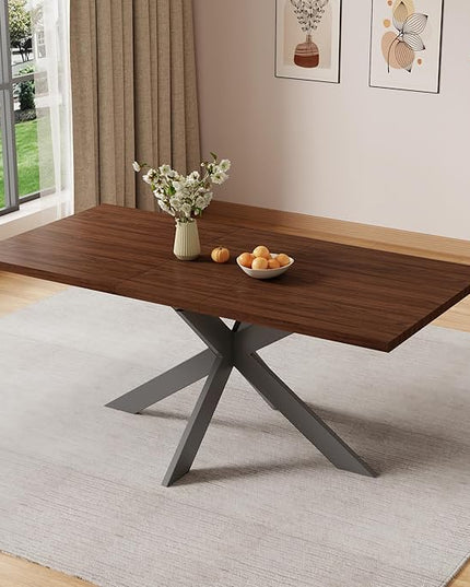 ZckyCine Dining Table Set for 6, Modern 78'' Wood Dining Table and Fabric Dining Chairs Set of 6,Table and Chairs Set of 6,Ideal for Kitchen Dining Room