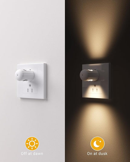 GEPLAD 6-Pack LED Night Light Plug-in Wall Outlet Light, Soft White 3000K,Dusk to Dawn Nightlight,Ambient Lighting,Nightlight for Bedroom, Bathroom, Nursery, Hallway, Kitchen