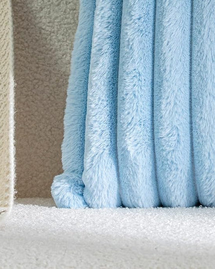DEELAND Pack of 2,Double-Sided Faux Fur Plush Decorative Throw Pillow Covers Fuzzy Striped Soft Pillowcase Cushion Covers for Sofa Couch Bedroom Lightblue 18x18 inch