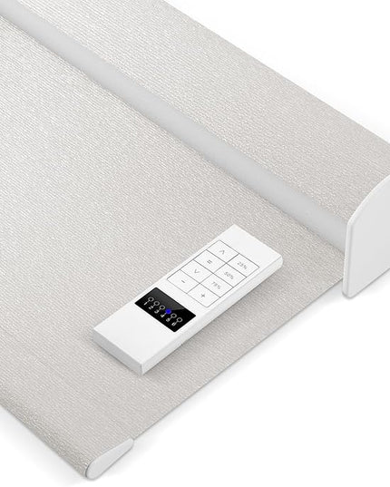 Zshine Motorized Blackout Window Blinds Customize Width (23-95 Inches) Remote Control Wireless and Rechargeable Roller Shades Blinds for Windows, Home, Office, Hotel, Club, Restaurant(82141F)