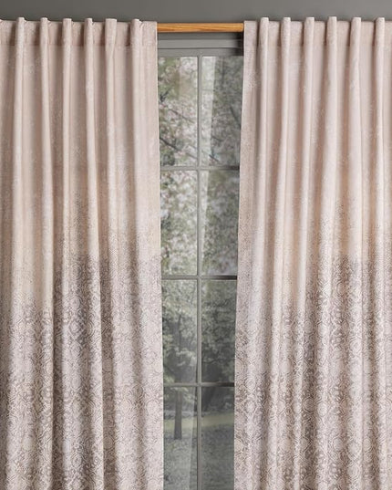 100% Cotton Curtains for Living Room by Maison d'Hermine – Pack of 2 Window Curtains for Bedroom, 50” x 84” Panels with Loop & Rod Pocket – Fog (Imperfection)