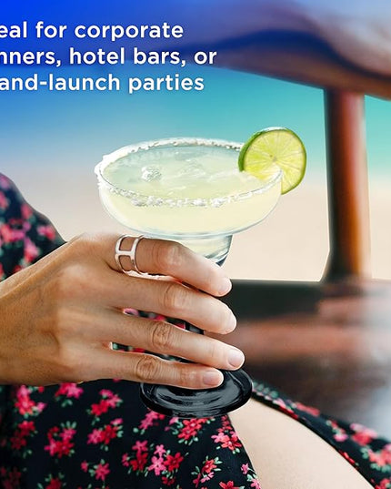 DISCOUNT PROMOS 10 Margarita Glasses Set, 9 oz. - Classic, Smooth, Barware, Glassware - Black