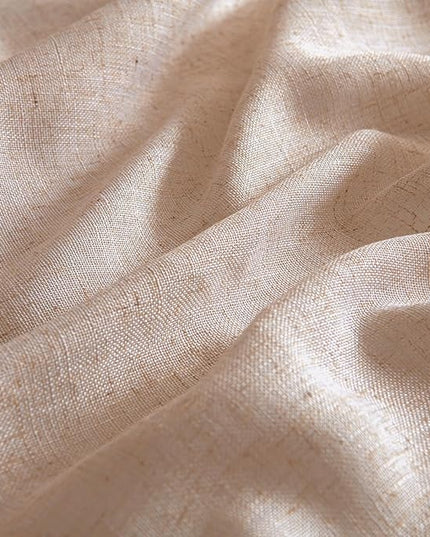 MIULEE Natural Beige Linen Curtains 54 Inch Length 2 Panels for Bedroom Living Room, Soft Linen Textured Window Drapes Semi Sheer Light Filtering Back Tab Rod Pocket Farmhouse Burlap Look Decor