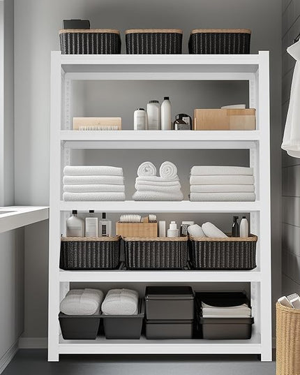 WORKPRO 3000lbs 5-Tier Shelving Unit, 72" H Adjustable Storage Shelves, Boltless Garage Shelving Unit for Garage, Kitchen, Durable Scratch-Resistant Panels, White
