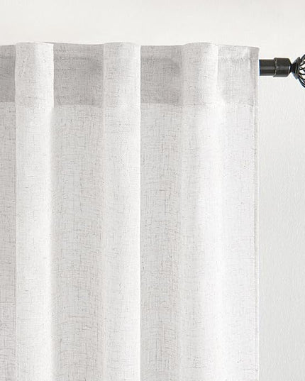 MIULEE White Curtains 30 Inch Length 2 Panels, Soft Thick Linen Textured Semi Sheer Light Filtering Kitchen Window Curtains Over Sink Small Tier Curtains for Bathroom Window Back Tab Rod Pocket