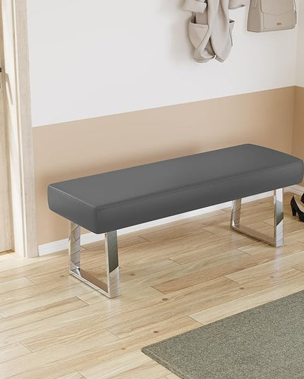 JIEXI Bedroom Bench, Bed end upholstered Bench, Indoor Corner Small Footstool with Metal Legs, for Kitchen entryway Dining Room and Living Room Window