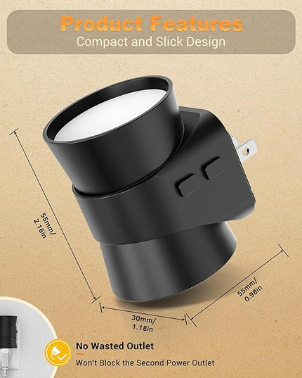 JandCase Night Light, Night Lights Plug Into Wall with 3 Color Temperatures, 2 Pack Dusk to Dawn Sensor Dimmable Nightlight, 3CCT (3000K/4000K/5000K) Adjustable LED Night Light for Bathroom Hallway