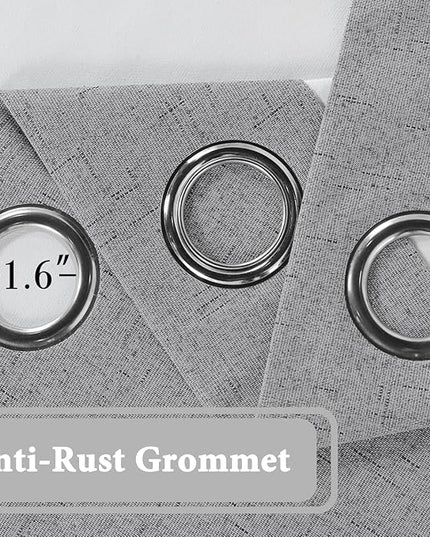 H.VERSAILTEX 100% Blackout Curtain for Bedroom 63 Inches Long Grommet Linen Face Full Light Blocking Curtain Drape for Living Room Thermal Insulated Linen Look Curtain 1 Panel, 52" W x 63" L, Dove
