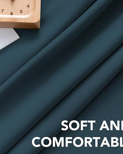 H.VERSAILTEX Blackout Curtains Thermal Insulated Window Treatment Panels Room Darkening Blackout Drapes for Living Room Back Tab/Rod Pocket Bedroom Draperies, 52 x 96 Inch, Dark Teal, 2 Panels