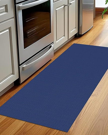 KOZYFLY Washable Runner Rug 2x5 Ft Runners for Hallways Throw Rug with Rubber Backing, Braided Cotton Entryway Runner Indoor, Carpet Runners for Hallway Kitchen Entryway Bedroom, Royal Blue