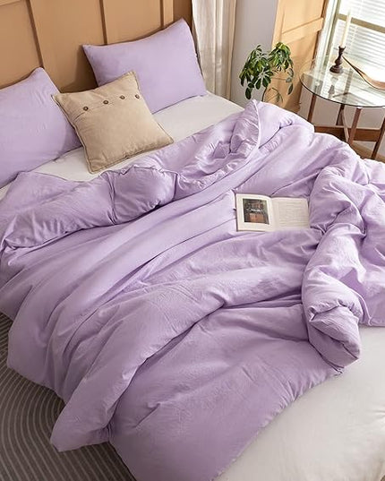 ROSGONIA King Size Comforter Set Lavender, 3pcs (1 Boho Purple Comforter & 2 Pillowcases), Soft Bedding Lightweight Bedspread Blanket Quilts