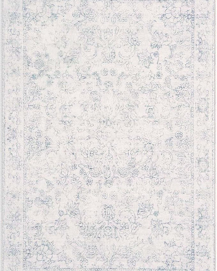 jinchan 8x10 Machine Washable Area Rugs for Living Room – Vintage Floral Soft Stain Resistant Low Pile Rug, Non Slip Ultra-Thin Carpet for Bedroom, Dining Room, Home Office, Nursery (8'x10', Ivory)