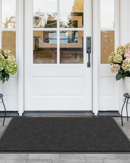 Sturdy Front Door Mat, 60" x 36" Heavy Duty Indoor Outdoor Doormat for Entryway, Fade Resistant, Waterproof Low Profile Entry Mat, Non Slip Welcome Mat for Outside Entrance, Patio, Home