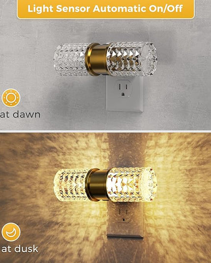 L LOHAS LED Night Light, Night Lights Plug into Wall, 2 Pack 10-Color RGB Change Nightlights,10/50/100LM Adjustable Automatic Nightlights Plug in with Dusk to Dawn Sensor for Room Bathroom Hallway