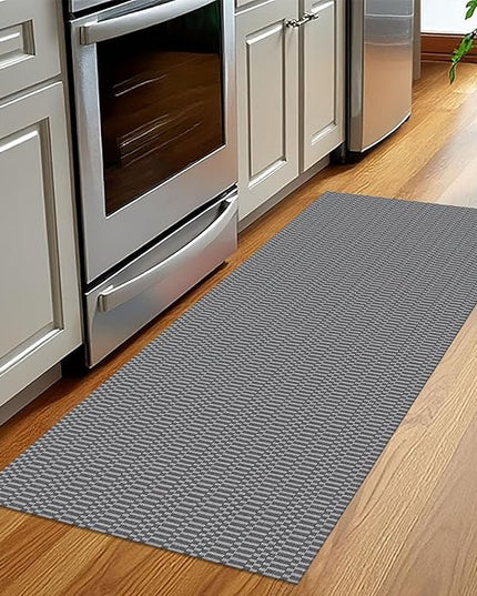 KOZYFLY Washable Runner Rug 2x5 Ft Runners for Hallways Throw Rug with Rubber Backing, Braided Cotton Entryway Runner Indoor, Carpet Runners for Hallway Kitchen Entryway Bedroom, Grey/Charcoal Grey
