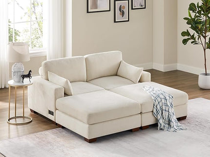 VANOMi Large Modular Sectional Sofa, Oversized Couch with Charging Station, Cloud Couch Deep Seat Sofa with Thick Cushion, Convertible Sectional Couches for Living Room Office Apartment