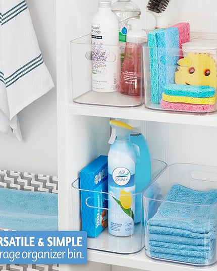STORi Bliss 10" x 6" Open Clear Pantry Organizer Bin, Plastic Containers with Handle for Kitchen, Fridge, Cabinet, Closet, Bathrom, Undersink Storage Made in USA