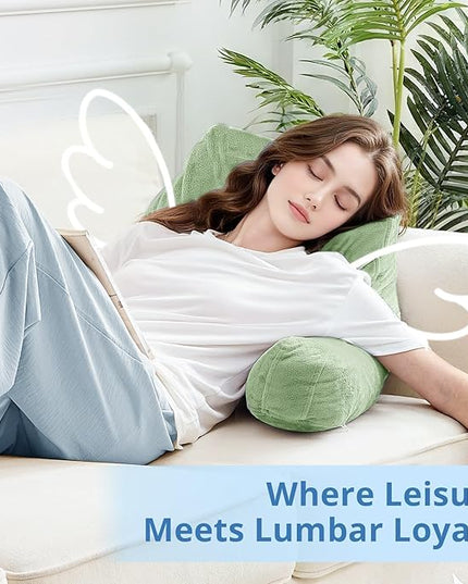 Sasttie Reading Pillow for Sitting in Bed Adult, Back Pillow for Bed Sitting Up, Backrest Back Support Chair Pillow, College Dorm Essentials for Girls and Boys, Sage Green Standard