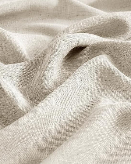 MIULEE Cream Linen Curtains 63 Inch Length 2 Panels for Bedroom Living Room, Soft Linen Textured Window Drapes Semi Sheer Light Filtering Back Tab Rod Pocket Farmhouse Modern Burlap Look Decor