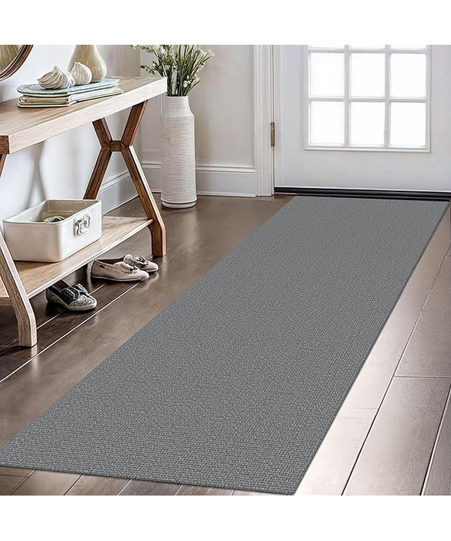 KOZYFLY Washable Runner Rug 2x6 Ft Runners for Hallways Non Slip Kitchen Runner Rugs Braided Cotton Entryway Runner Indoor, Carpet Runners for Hallway Kitchen Entryway Bedroom, Grey