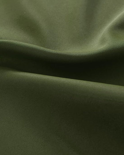 DONREN 108 inch Extra Length Blackout Curtains for Villa Bedroom, Dark Green Room Darkening Thermal Insulated Window Panels for Patio (52" Wide x 108" Long,Olive,2 Pieces)