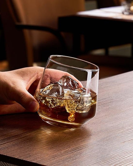 JBHO Premium Whiskey Glasses for Men - Set of 6-12 Oz Scotch Glasses - Old Fashioned Non-Lead Crystal Glass - Gift-Box Idea for Scotch Lovers/Glassware for Bourbon/Rum glasses/Bar Cocktail Glasses