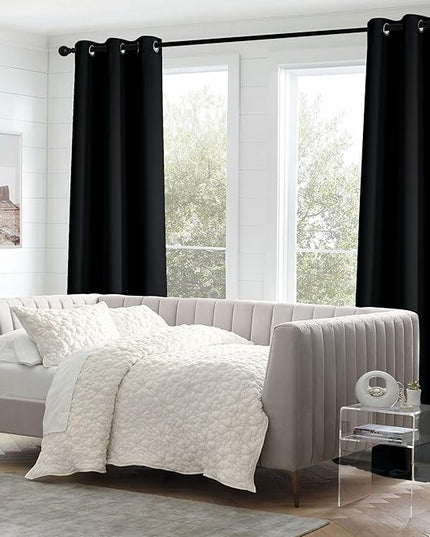 NICETOWN Black Out Curtains 63 inches Long, Grommet Blackout Window Treatment Thermal Insulated Solid Room Darkening Drapes for Bedroom/Kitchen, 2 Panels, W40 x L63