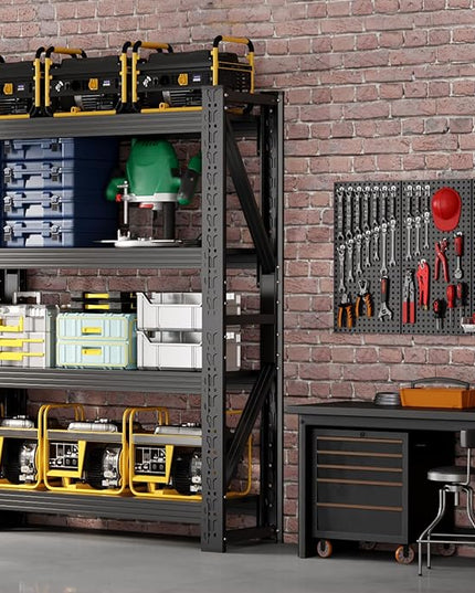42" W Garage Shelving,4-Tier Heavy Duty Storage Shelves Unit with Adjustable Metal Shelf for Warehouse,Basement,Workshop,3400LBS,42" W x 20" D x 79" H,Black